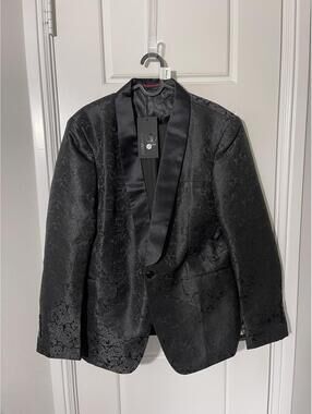 Suits for Men Size MD Black Embossed 2 Pieces Shawl Lapel M464
